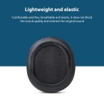 2pcs Sponge Earmuffs Replacement Earpads For Audio Technica ATH-M60X, Black Protein Leather, Black Lambskin – Bild 4