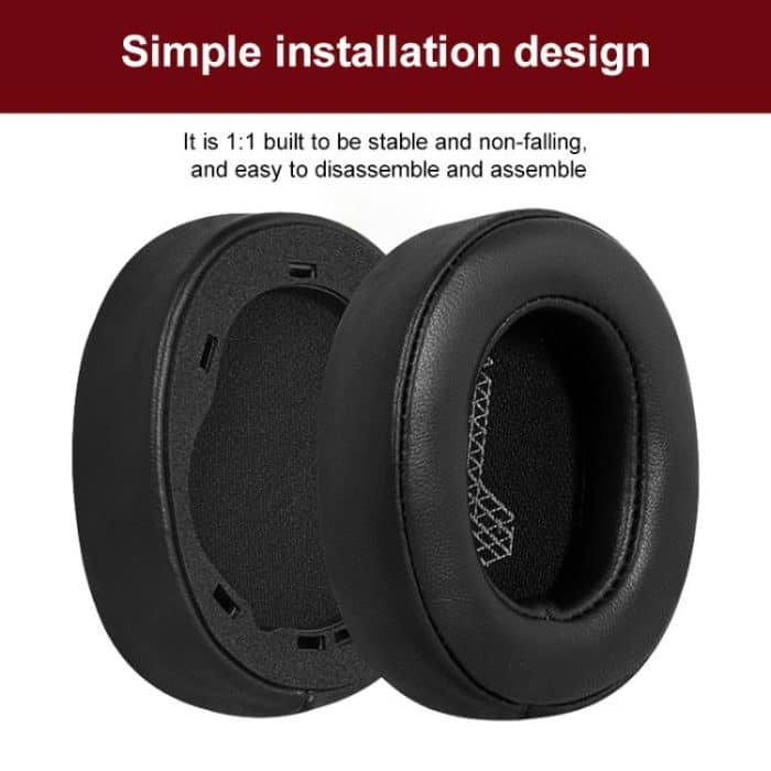 1 Pair Microfiber Leather Earphone Replacement Earpads For JBL Live 650BTNC / E65BTNC / Duet NC / Live 660 BTNC, Microfiber Leather(Black), Microfiber Leather(Grey) – Bild 3