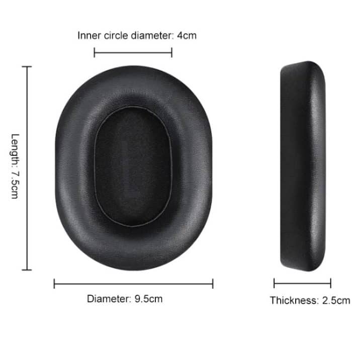 1 Pair Protein Leather Replacement Earpads For Baseus D05, For Baseus D05(Black), For Baseus D05(Grey), For Baseus D05(Apricot) – Bild 2