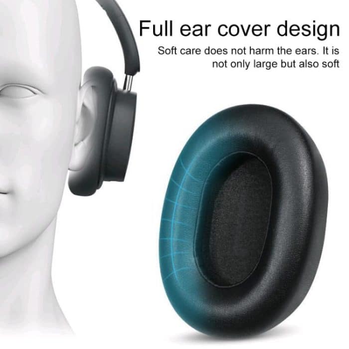 1 Pair Protein Leather Replacement Earpads For Baseus D05, For Baseus D05(Black), For Baseus D05(Grey), For Baseus D05(Apricot) – Bild 4