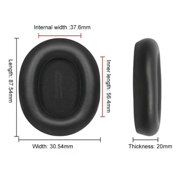 1 Pair Protein Leather Replacement Earpads For Baseus H1i, For Baseus H1i(Black), For Baseus H1i(Apricot) – Bild 2