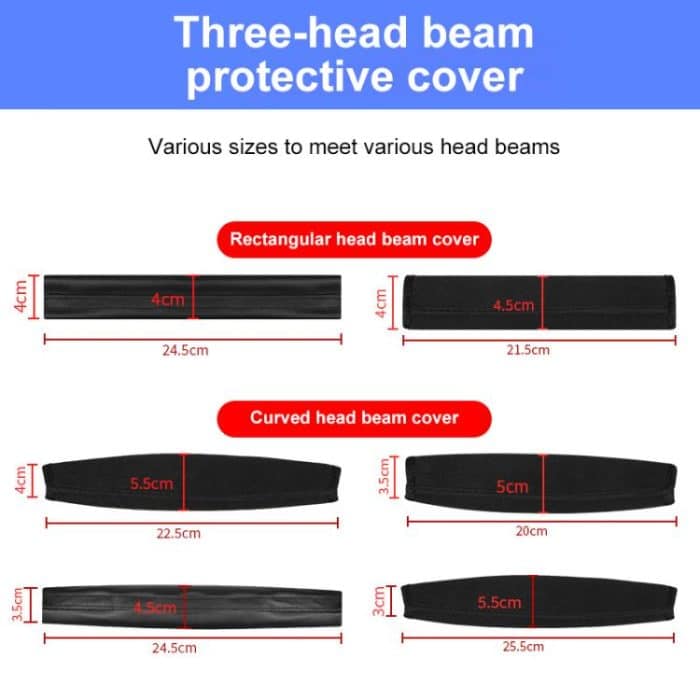 Elastic Cotton Cloth Headband Protective Cover, Rectangle 21x11.5cm, Curved 22.5x13x11cm, Curved 25.5x13x9cm, Curved 20x12.5x10.5cm, Curved 22.5x13x9.5cm, Curved 22.5x13x10cm – Bild 2