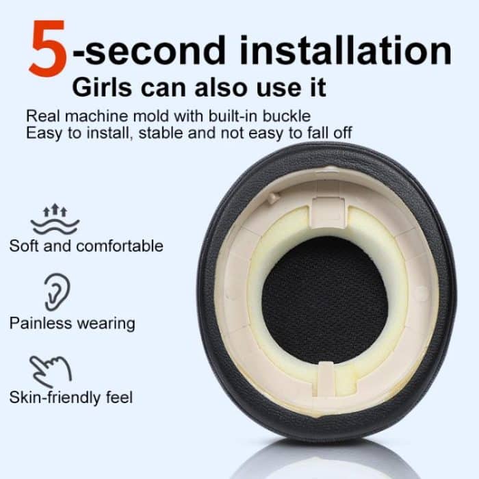 1 Pair Protein Leather Earpads For Jabra Evolve2 65 / Evolve2 40 SE / Elite 45H, For Jabra Evolve2 65 / Evolve2 40 SE / Elite 45H(Black), For Jabra Evolve2 65 / Evolve2 40 SE / Elite 45H(Blue), For Jabra Evolve2 65 / Evolve2 40 SE / Elite 45H(Gold) – Bild 4