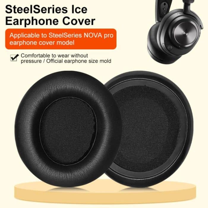 2pcs  Football Net Ice Sensation Leather Earpads For SteelSeries Nova Pro, For SteelSeries Nova Pro(Football Net Black) – Bild 2