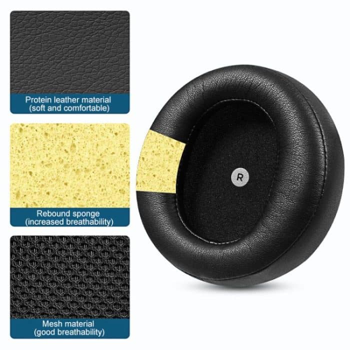 1 Pair Sponge Earmuffs Replacement Earpads For Audeze Maxwell, Protein Leather, Football Net – Bild 4