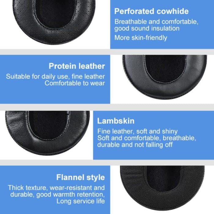 Sponge Earmuffs Replacement Earpads For Audeze Mobius, Protein Leather, Protein PU with Clip, Mesh Cloth with Clip, Protein PU Headband – Bild 3