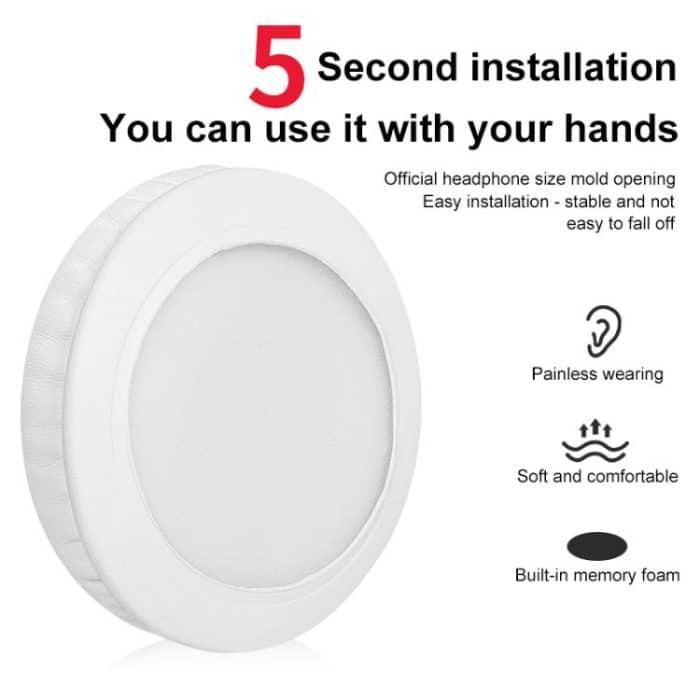 2pcs Protein Leather Earpads For Brookstone Yowu Selkirk Model Z 3G Cat Ear Headphone, For Brookstone Yowu Selkirk Model Z 3G(Black), For Brookstone Yowu Selkirk Model Z 3G(White) – Bild 5