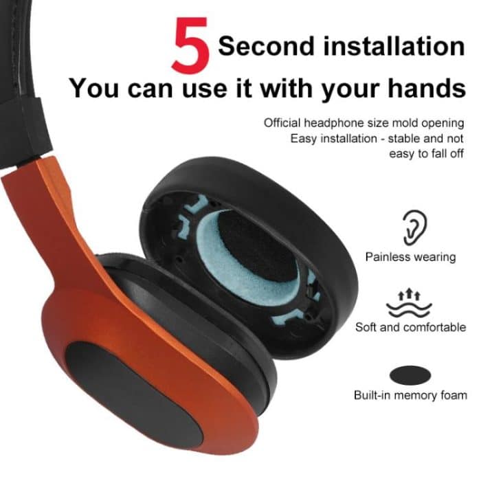 2pcs Snap-on Protein Leather Earpads For KEF M400, For KEF M400(Black) – Bild 5