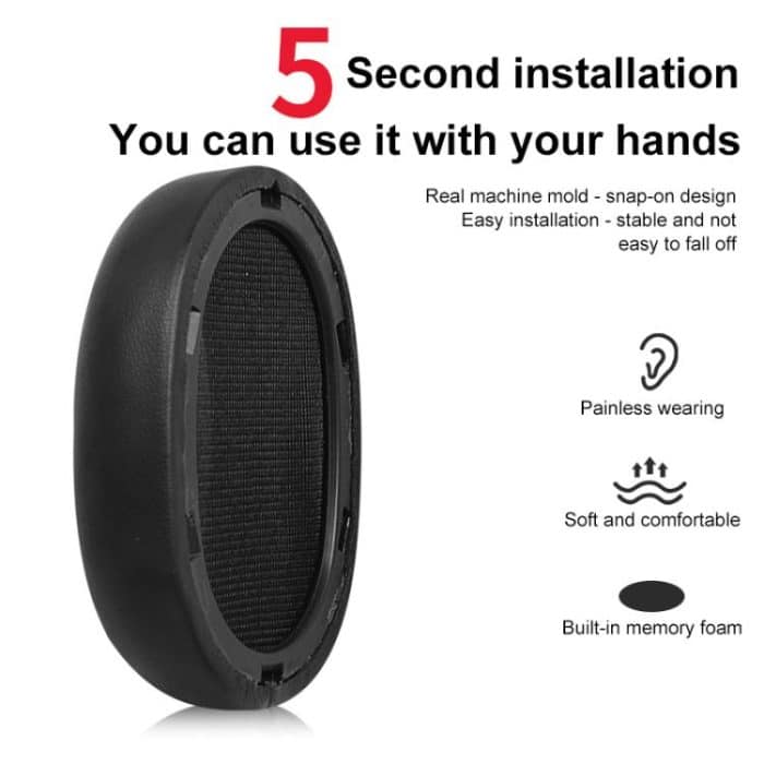 2pcs Snap-on Earpads For Swan AW-85, Protein Leather, Football Net Fabric – Bild 5