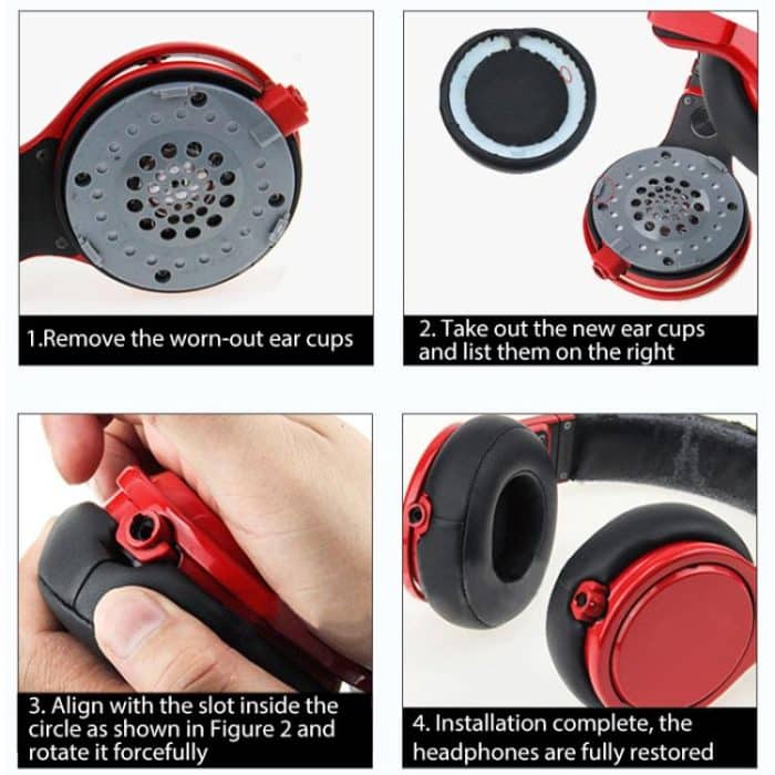 2pcs Protein Leather Replacement Earpads For Beats Studio Pro, For Beats Studio Pro – Bild 5