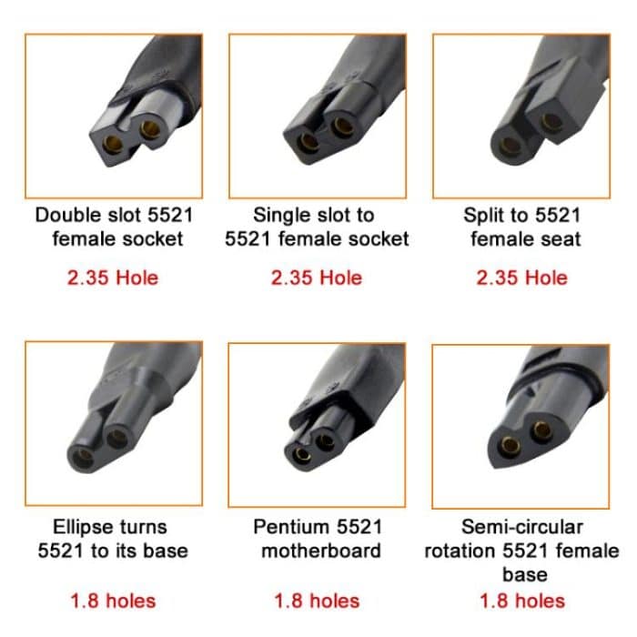 DC 5.5 x 2.1mm Female to Shaver Interface Charging Adapter Converter, 7pcs / Set, 8pcs / Set – Bild 4