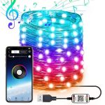 RGB USB LED Kupferdraht Lichterkette Urlaub Dekoration Lichterkette Bluetooth Mobile APP Steuerung, 2m 20 LED, 5m 50 LED, 10m 100 LED, 12m 120 LED, 15m 150 LED, 20m 200 LED