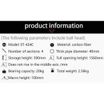 BEXIN ST424C Robuster Camcorder Photographisches Carbon-Stativ Großes Stativ, max – Bild 15