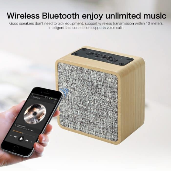 Q4 Bluetooth-Lautsprecher aus Holzstoff, unterstützt TF-Karte und 3,5 mm AUX, Q4 – Bild 7