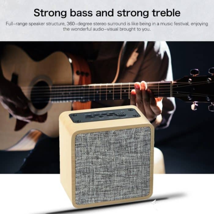 Q4 Bluetooth-Lautsprecher aus Holzstoff, unterstützt TF-Karte und 3,5 mm AUX, Q4 – Bild 10