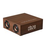 Q5C Multifunktionaler Holz-Touch-Uhr-Display, Bluetooth-Lautsprecher, unterstützt TF-Karte, U-Disk und 3,5 mm AUX, Q5C