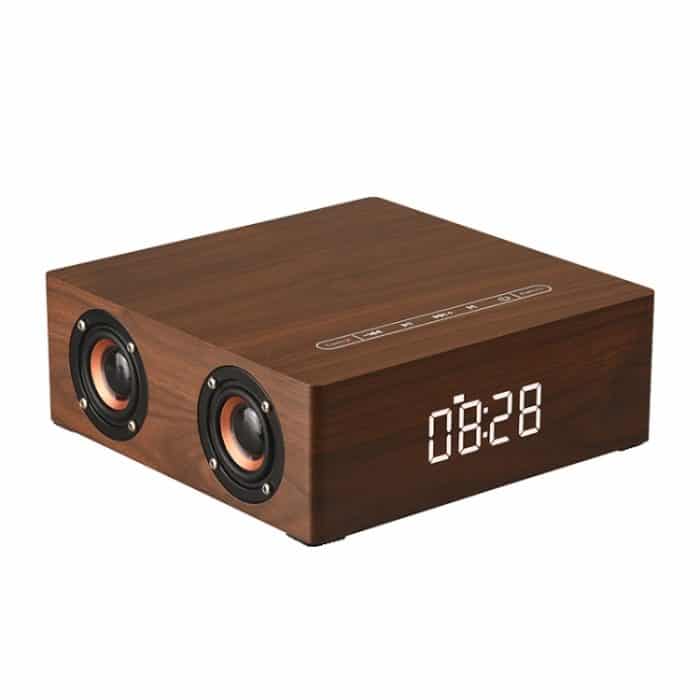 EDA00994001A.jpg Q5C Multifunktionaler Holz-Touch-Uhr-Display, Bluetooth-Lautsprecher, unterstützt TF-Karte, U-Disk und 3,5 mm AUX, Q5C – Bild 1