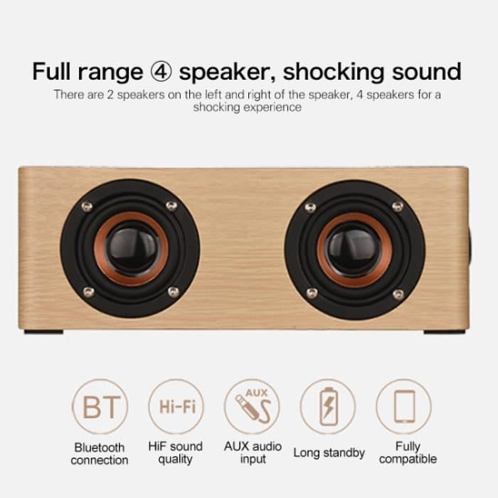Q5 Bluetooth-Lautsprecher aus Holz, unterstützt TF-Karte und 3,5 mm AUX, Q5 – Bild 6