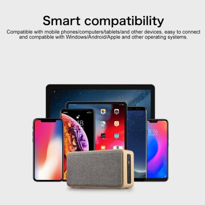 W5A Subwoofer-Stoff-Holz-Touch-Bluetooth-Lautsprecher, unterstützt TF-Karte, U-Disk und 3,5-mm-AUX, Walnut, Yellow Wood – Bild 7