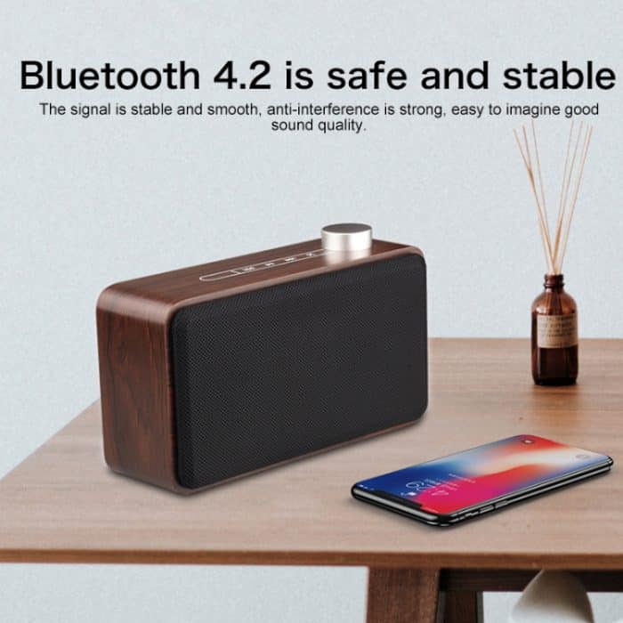 W5A Subwoofer-Stoff-Holz-Touch-Bluetooth-Lautsprecher, unterstützt TF-Karte, U-Disk und 3,5-mm-AUX, Walnut, Yellow Wood – Bild 10