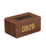 W5C Subwoofer Holzuhr Bluetooth-Lautsprecher, unterstützt TF-Karte und 3,5 mm AUX, Brown Wood, Yellow Wood