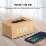 W5C Subwoofer Holzuhr Bluetooth-Lautsprecher, unterstützt TF-Karte und 3,5 mm AUX, Brown Wood, Yellow Wood – Bild 11