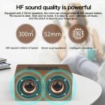 W5C Subwoofer Holzuhr Bluetooth-Lautsprecher, unterstützt TF-Karte und 3,5 mm AUX, Brown Wood, Yellow Wood – Bild 12