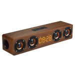 W8C Holzuhr-Subwoofer-Bluetooth-Lautsprecher, unterstützt TF-Karte, U-Disk und 3,5-mm-AUX, Brown Wood, Yellow Wood