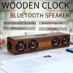 W8C Holzuhr-Subwoofer-Bluetooth-Lautsprecher, unterstützt TF-Karte, U-Disk und 3,5-mm-AUX, Brown Wood, Yellow Wood – Bild 12