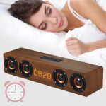 W8C Holzuhr-Subwoofer-Bluetooth-Lautsprecher, unterstützt TF-Karte, U-Disk und 3,5-mm-AUX, Brown Wood, Yellow Wood – Bild 15