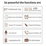 W8C Holzuhr-Subwoofer-Bluetooth-Lautsprecher, unterstützt TF-Karte, U-Disk und 3,5-mm-AUX, Brown Wood, Yellow Wood – Bild 3