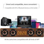 W8C Holzuhr-Subwoofer-Bluetooth-Lautsprecher, unterstützt TF-Karte, U-Disk und 3,5-mm-AUX, Brown Wood, Yellow Wood – Bild 4