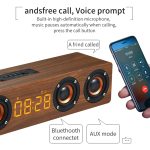 W8C Holzuhr-Subwoofer-Bluetooth-Lautsprecher, unterstützt TF-Karte, U-Disk und 3,5-mm-AUX, Brown Wood, Yellow Wood – Bild 5