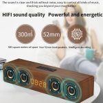 W8C Holzuhr-Subwoofer-Bluetooth-Lautsprecher, unterstützt TF-Karte, U-Disk und 3,5-mm-AUX, Brown Wood, Yellow Wood – Bild 6