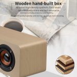 W8C Holzuhr-Subwoofer-Bluetooth-Lautsprecher, unterstützt TF-Karte, U-Disk und 3,5-mm-AUX, Brown Wood, Yellow Wood – Bild 9
