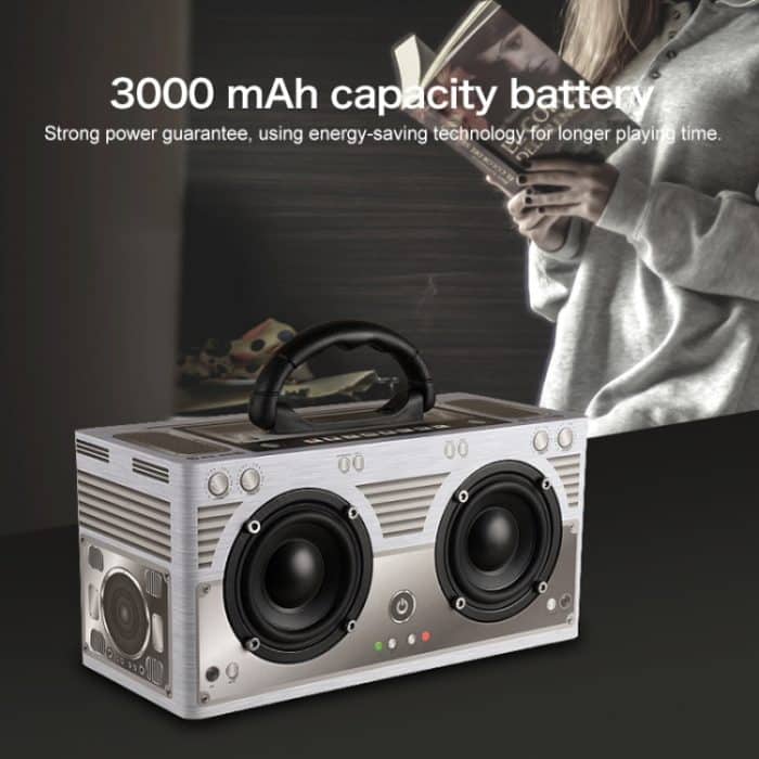 Tragbarer Retro-Bluetooth-Lautsprecher W9 aus Holz, unterstützt TF-Karte und 3,5-mm-AUX – Bild 12
