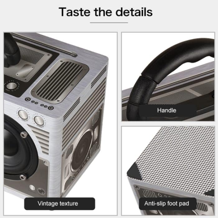 Tragbarer Retro-Bluetooth-Lautsprecher W9 aus Holz, unterstützt TF-Karte und 3,5-mm-AUX – Bild 7