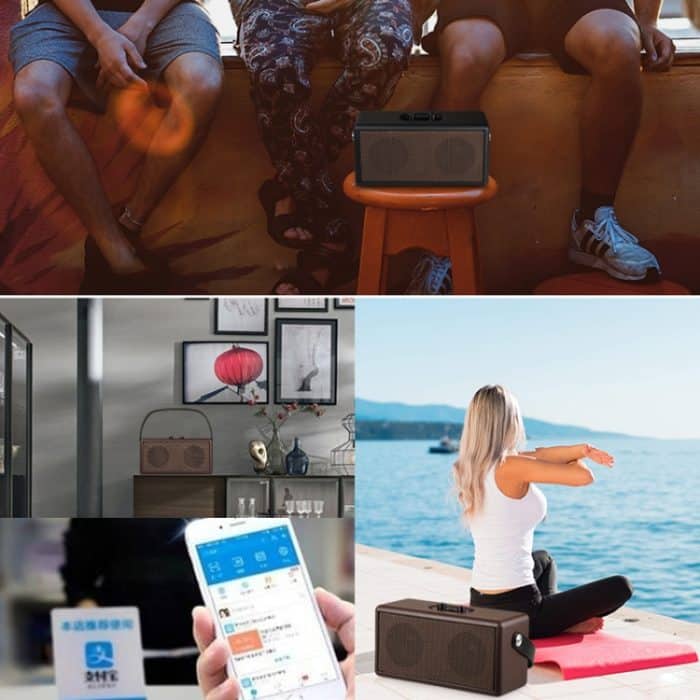 Tragbarer Subwoofer D30, Bluetooth 4.2-Lautsprecher aus Holz, unterstützt TF-Karte und 3,5-mm-AUX- und U-Disk-Wiedergabe – Bild 15