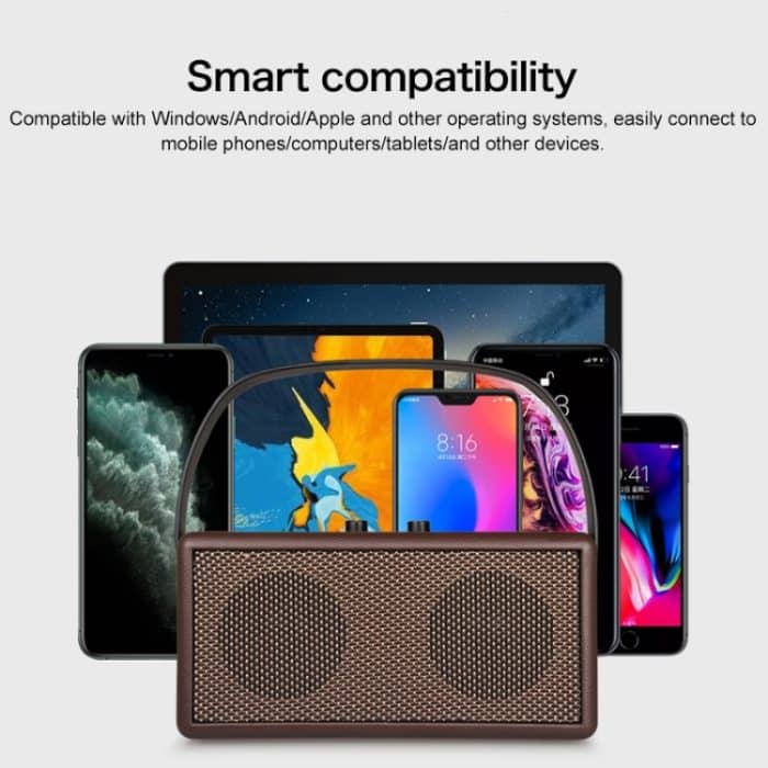 Tragbarer Subwoofer D30, Bluetooth 4.2-Lautsprecher aus Holz, unterstützt TF-Karte und 3,5-mm-AUX- und U-Disk-Wiedergabe – Bild 7