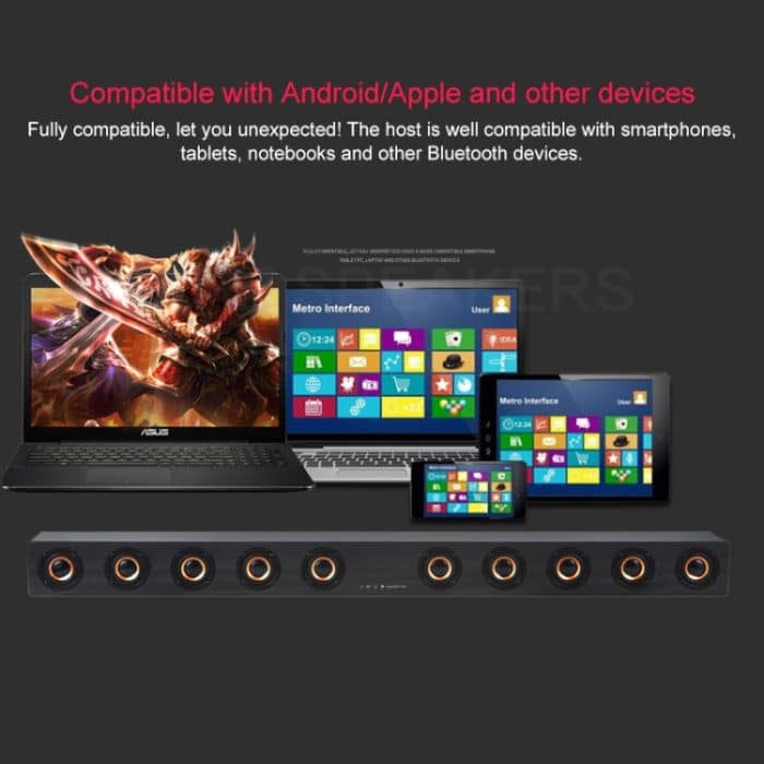 D90 Subwoofer, Bluetooth 4.2-Lautsprecher aus Holz mit Fernbedienung, unterstützt TF-Karte und 3,5-mm-AUX-Koaxialkabel, Glasfaser und U-Disk, D90+ Subwoofer – Bild 12