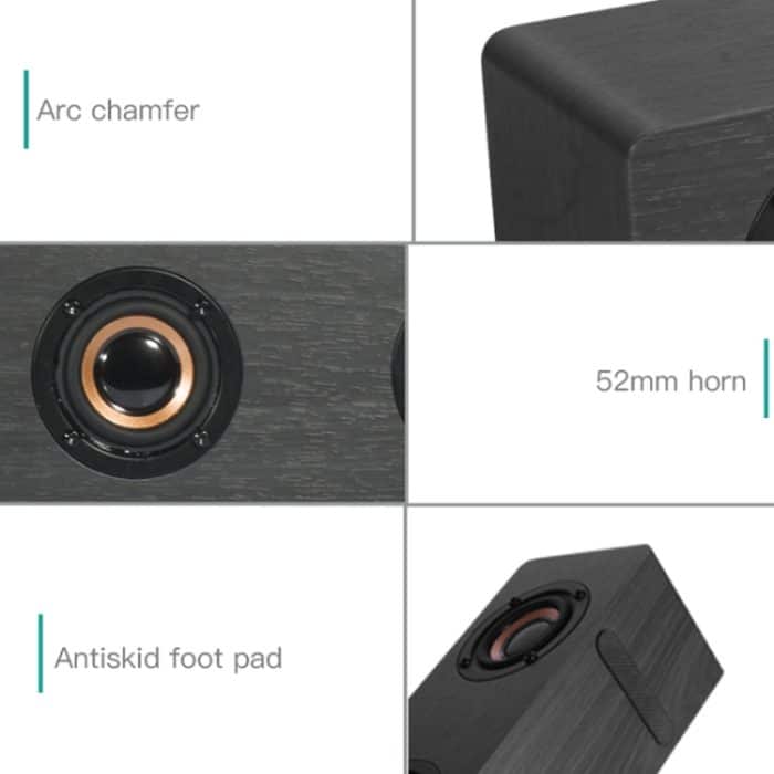 D90 Subwoofer, Bluetooth 4.2-Lautsprecher aus Holz mit Fernbedienung, unterstützt TF-Karte und 3,5-mm-AUX-Koaxialkabel, Glasfaser und U-Disk, D90+ Subwoofer – Bild 6