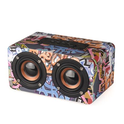 M5 Subwoofer Bluetooth 4.2-Lautsprecher aus Holz, unterstützt TF-Karte und 3,5 mm AUX und FM