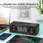M5C Subwoofer-Holzuhr, Bluetooth 4.2-Lautsprecher, unterstützt TF-Karte und 3,5-mm-AUX- und FM-Radio – Bild 8