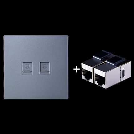 CAT.6 Shielded Pass-Through-Netzwerkmodul, Dual-Ports-Panel + Shielded Pass-Through, Dual Ports Panel+Shielded Pass-through