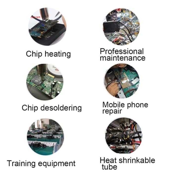 YIHUA 858 AC 220V Einstellbare Temperatur und Luftstrom Heißluftpistole – Bild 4