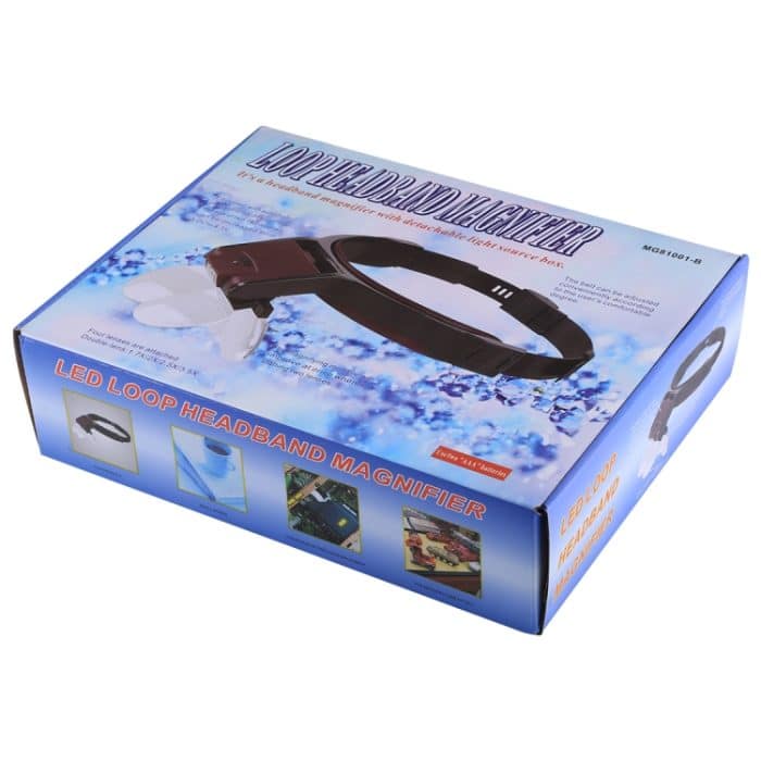 Multifunktionale einstellbare Zahnlese-Lesekopflupe mit 2 LED-Lichtern und 4 Linsen (1,7X, 2X, 2,5X, 4X) – Bild 6