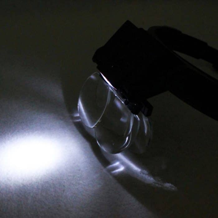 Multifunktionale einstellbare Zahnlese-Lesekopflupe mit 2 LED-Lichtern und 4 Linsen (1,7X, 2X, 2,5X, 4X) – Bild 9