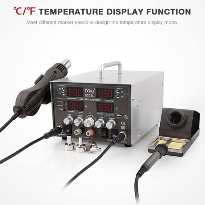 BAKU BA-8305D 220V 3 in 1 4 Digitalanzeige Heißluftpistolensatz, EU-Stecker – Bild 5