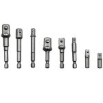 8 PCS / Set Socket Bit Verlängerungsstange Sechskantschaft Adapter Bohrmutter Treiber Bohrer, 1/4 (65/50/30/25 mm), 3/8 (65/50 mm), 1/2 (73/50 mm)