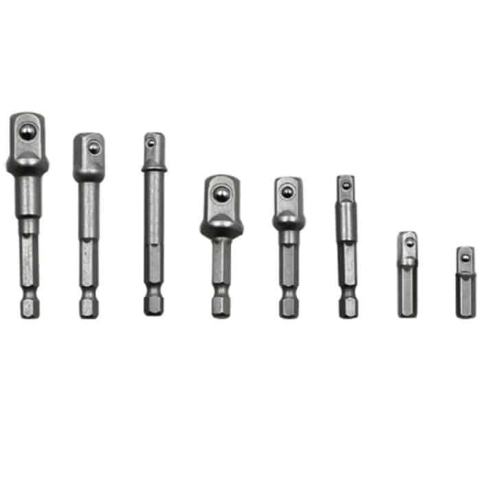 ETP25801.jpg 8 PCS / Set Socket Bit Verlängerungsstange Sechskantschaft Adapter Bohrmutter Treiber Bohrer, 1/4 (65/50/30/25 mm), 3/8 (65/50 mm), 1/2 (73/50 mm) – Bild 1